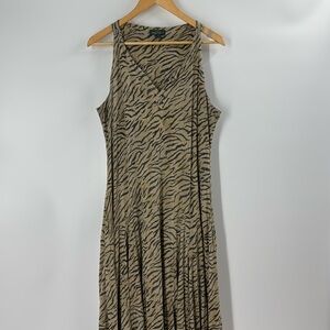Lauren Ralph Lauren maxi cotton dress sleeveless  animal print long flowing